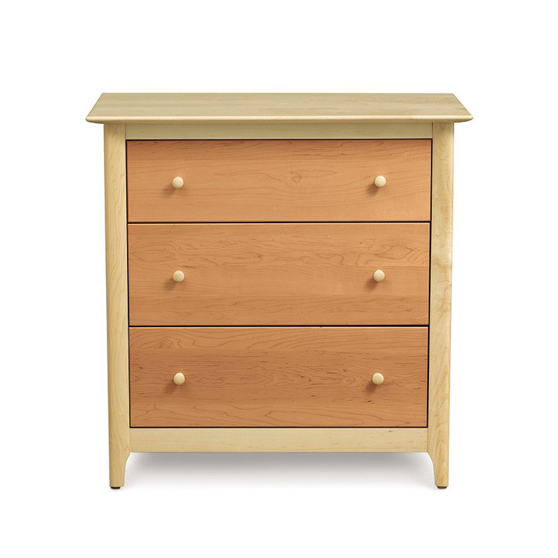 Sarah 3 - Drawer Solid Wood Dresser, Smoke Cherry