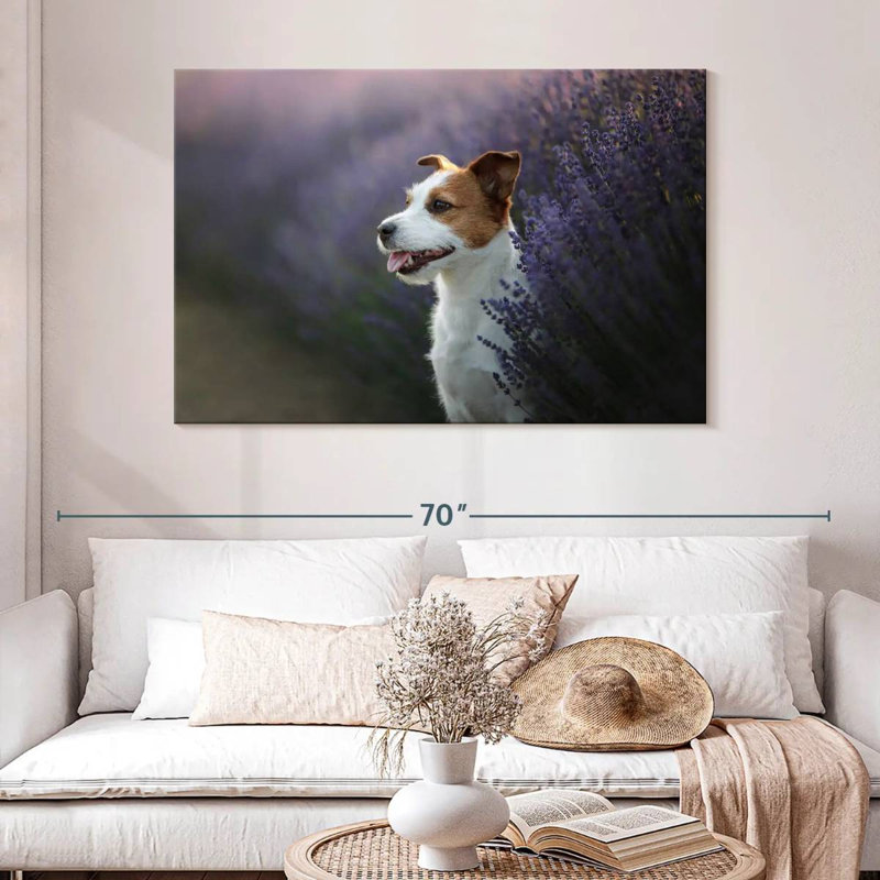 Brampt Lavender Field Dog, 32" H x 48" W