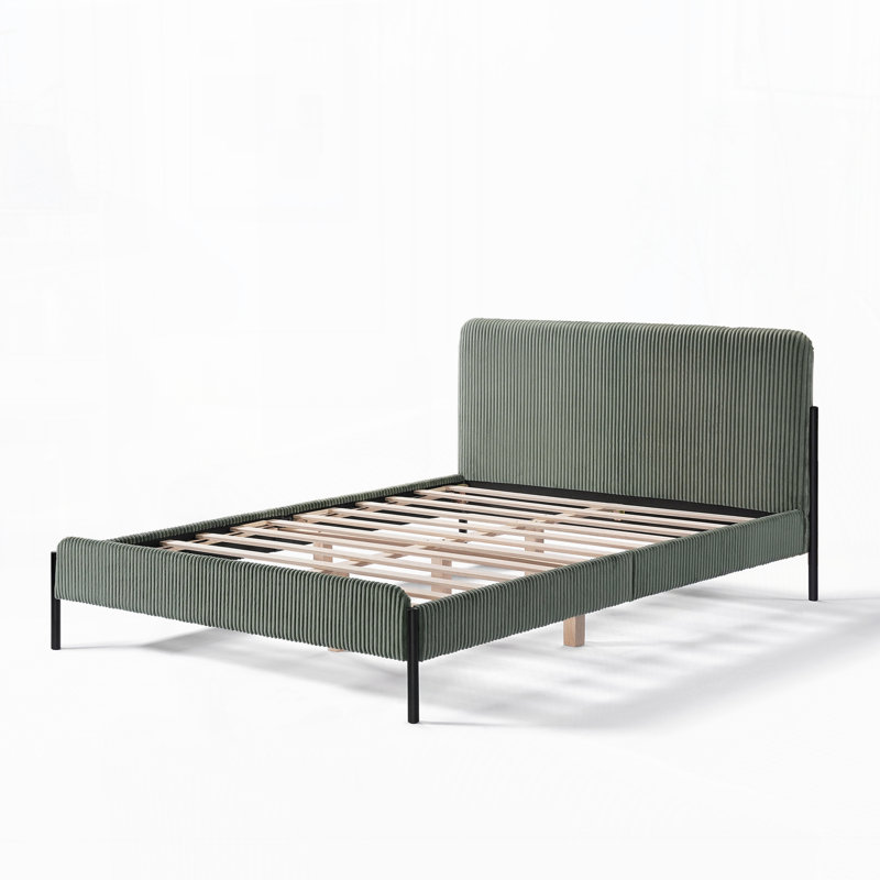 Lit plateforme tapissier, Vert