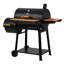 Royal Gourmet 28-inch Heavy Duty Charcoal Grill With Offset Smoker And Wooden Side Shelf, Black