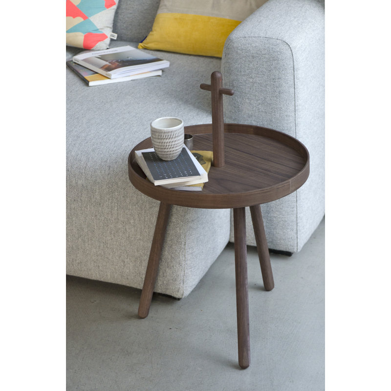 Bostic Round Side Table, Walnut