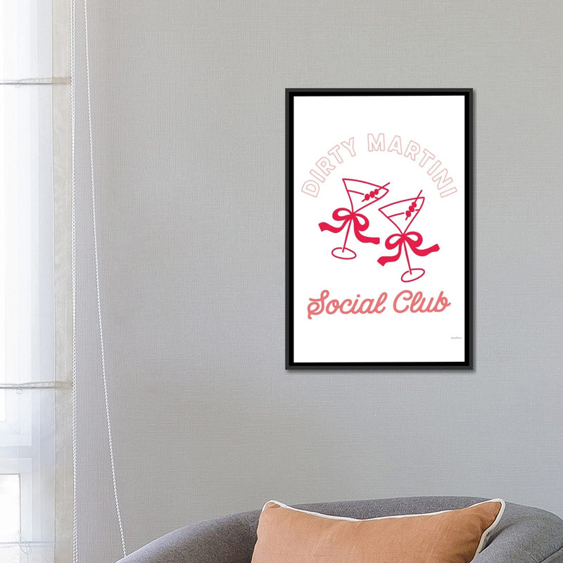 Social Club Martinis With Bows 1 Piece Wall Art on Canvas, 66.04 cm H x 45.72 cm W x 4.445 cm D, Black
