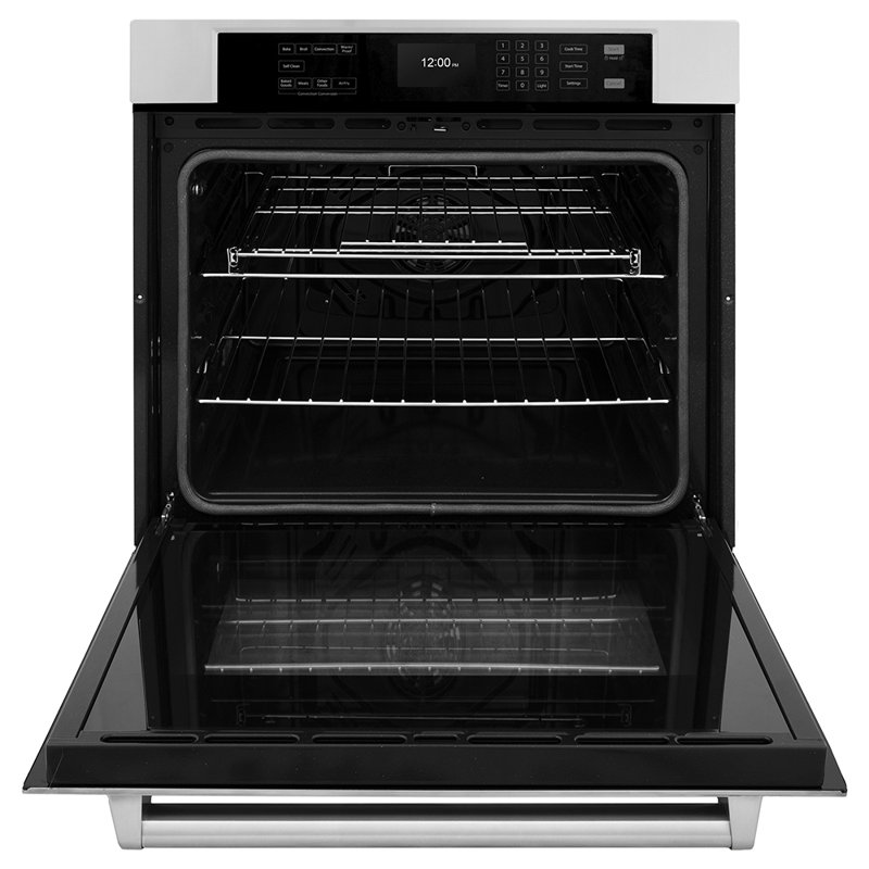 ZLINE 30 in. Autograph Wall Oven w/ Air Fry in Black Stainless Steel with Gold Handle, Stainless Steel, Stainless Steel