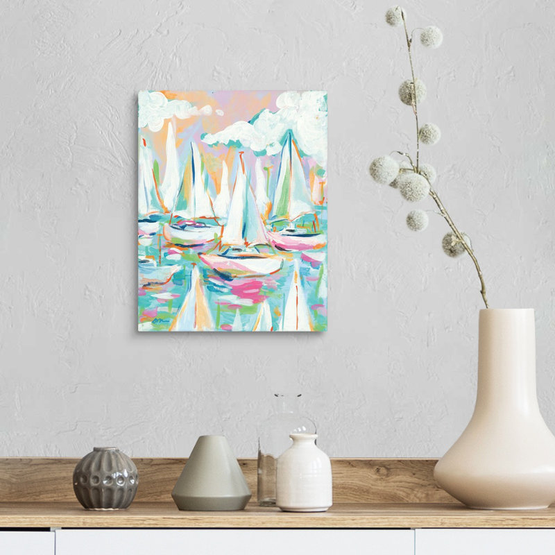 Reproduction d’art sur toile, "voilier marin" par Jessica Mingo, Toile tendue, H 14 po x l 11 po x P 1,25 po