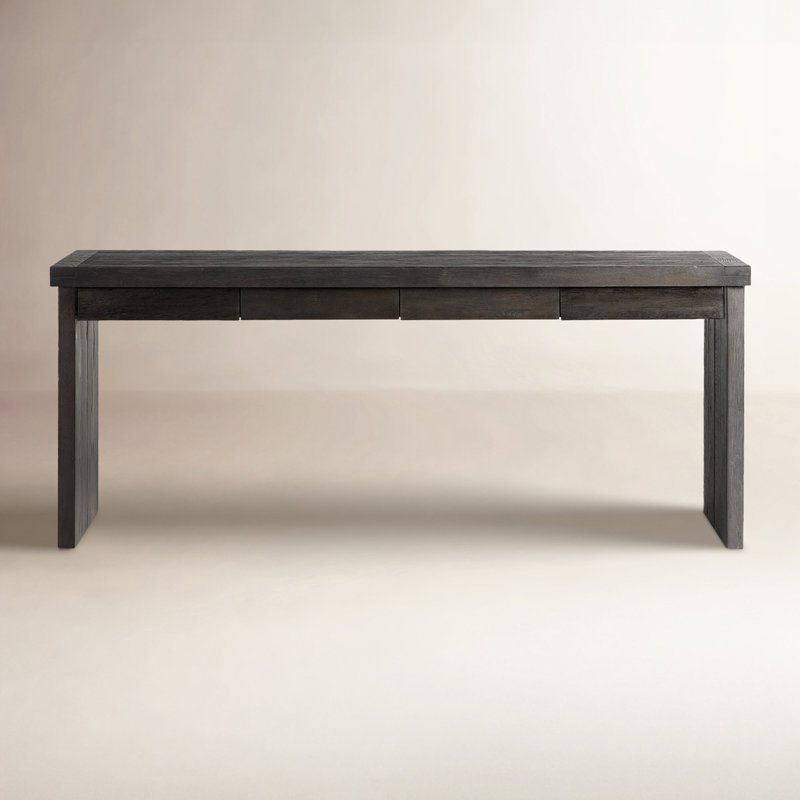 Nemo Solid Wood Writing Desk, Worn Black