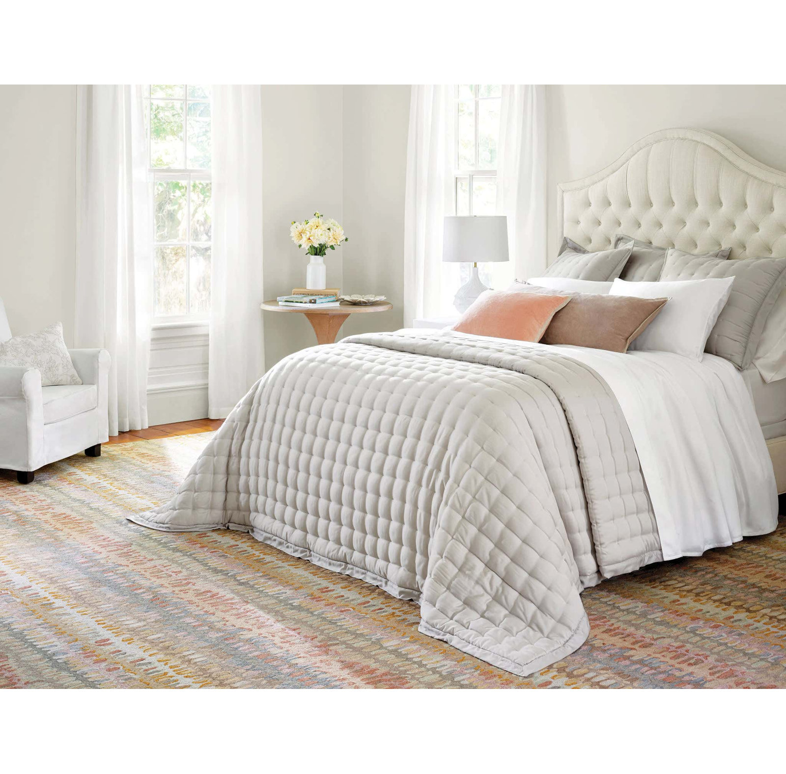 Gehry Cotton Pillow Cover, Stone, Rectangle 16"H x 40"W, Pillow Cover Only - No Insert