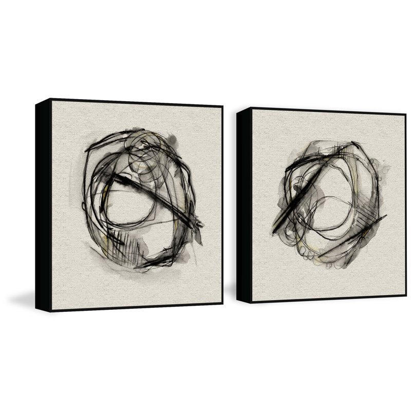 « bourdons abeille flight ii », ensemble de 2 reproductions de dessins encadrées sur toile, H 18 po x l 18 po x L 1,5 po