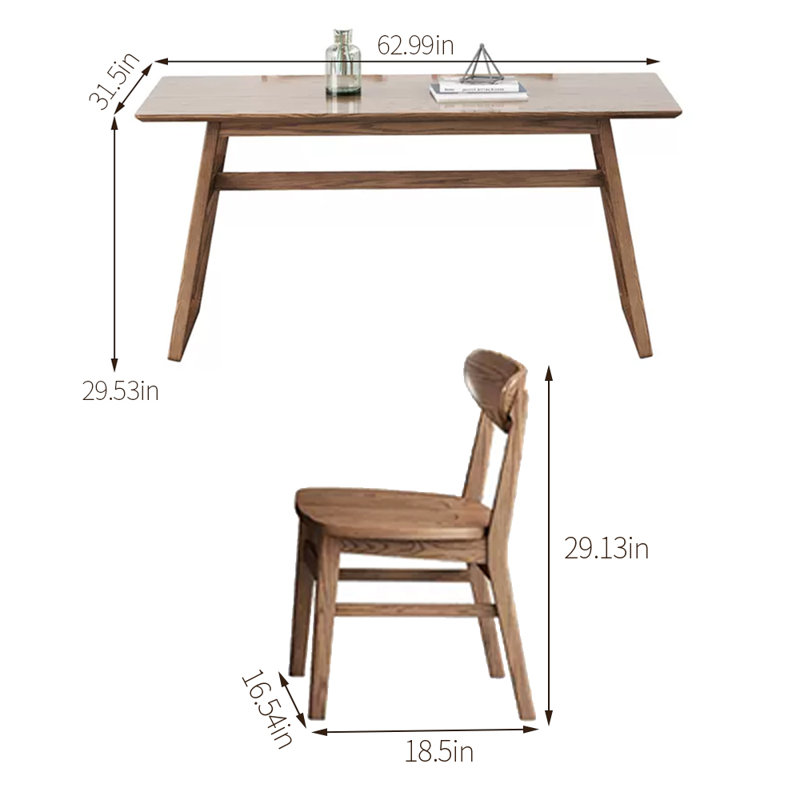 Markelian 4 - Person Solid Wood Solid Wood Top Trestle Dining Set, 29.53" H x 62.99" L x 31.5" W