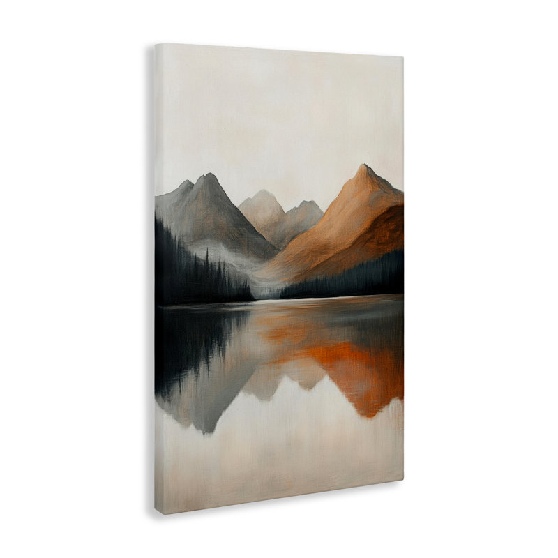 «Terracotta Reflection Abstract Landscape Canvas», conception par Petal Prints Design, H 24 po x l 16 po