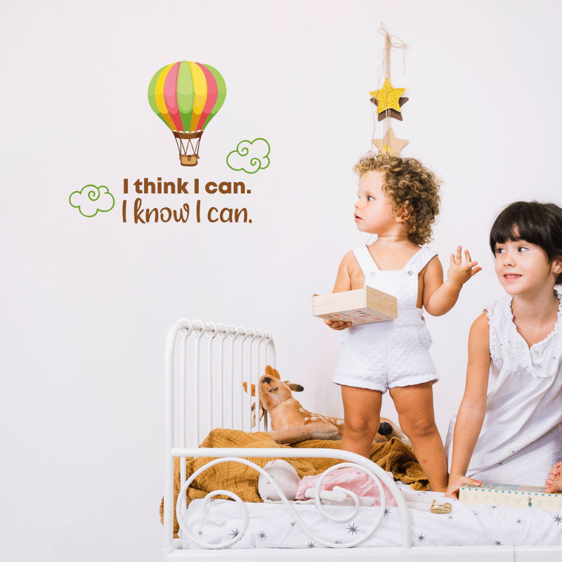 Décalcomanie murale en vinyle think I’m can Hot Air Balloon, H 8 po x l 10 po x P 0,05 po