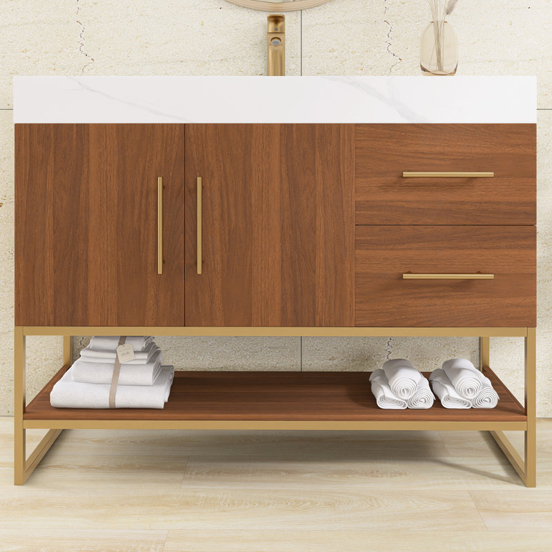 Ensemble de meuble-lavabo autoportant 36 po avec comptoir en faux marbre 36 po, White