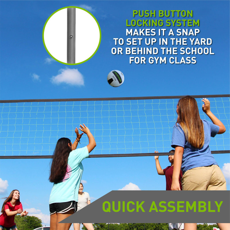 Regulation Outdoor Volleyball Set with Steel Poles