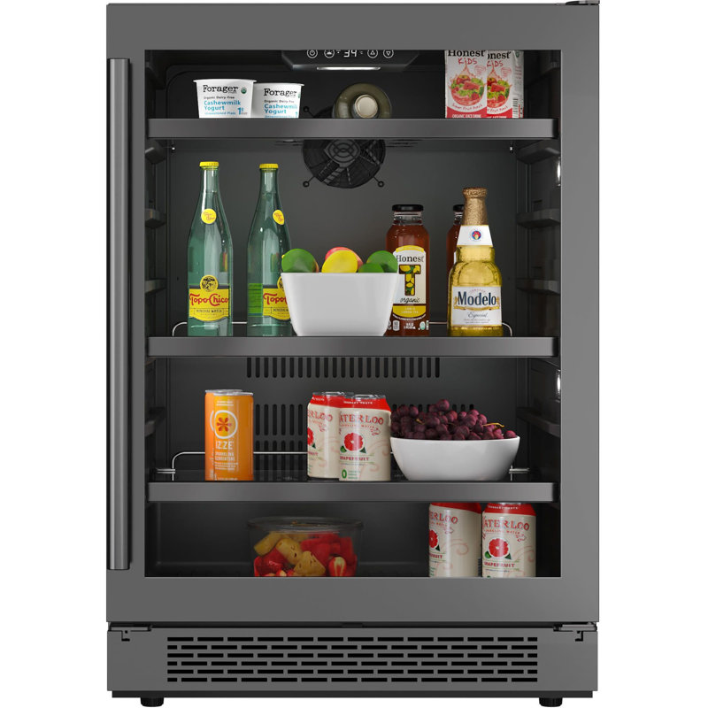 24 Inch Wide 140 Can Energy Efficient Beverage Center with Touch Control Panel and Left Swing Door