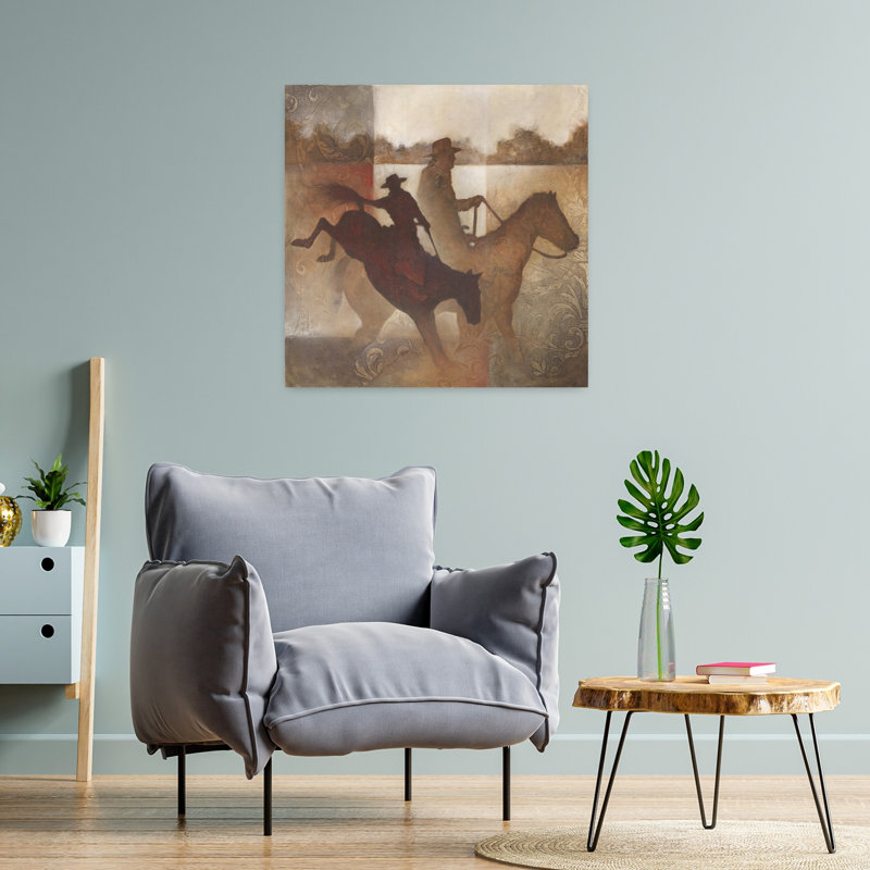 Country Cowboy I, art cheval contemporain, H 24 po x l 24 po