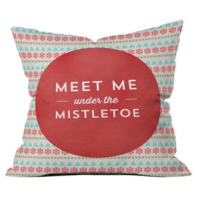Under the Mistletoe Outdoor Throw Pillow