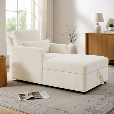 Chaise longue rembourrée avec rangement