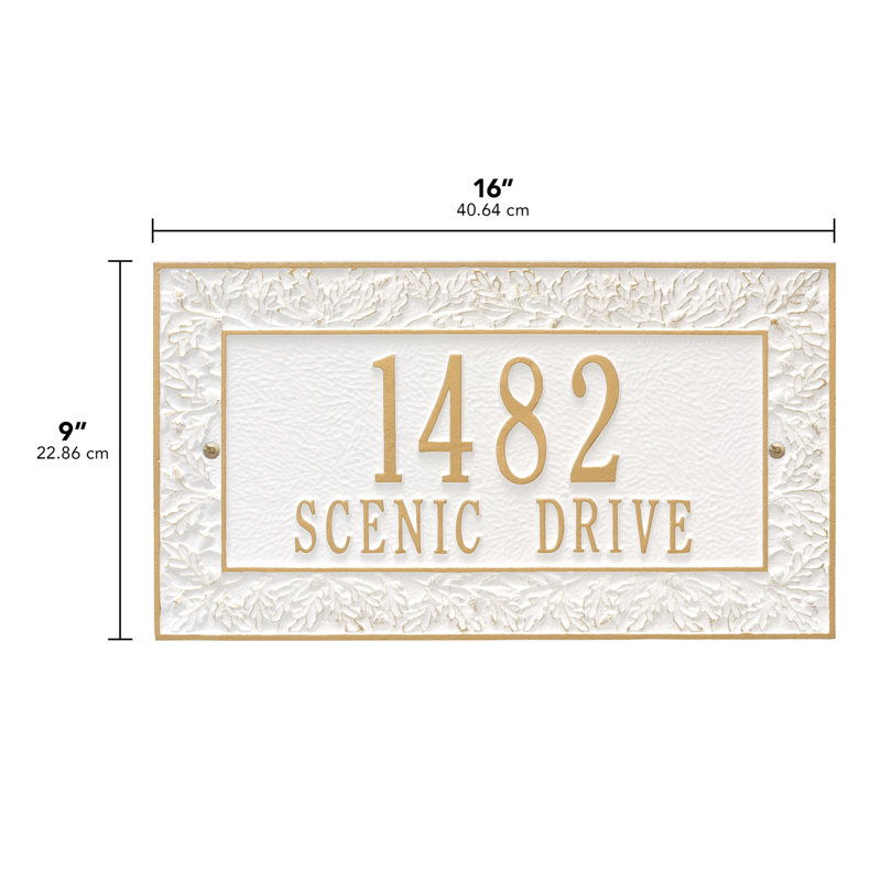 Oakleaf 2-Line Wall Mount, White and Gold, Yes