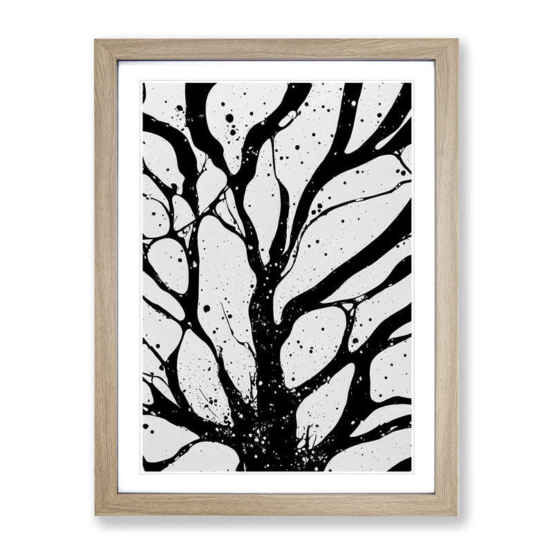 Monochrome Tree Branches No.1 - Framed Print, 34cm H x 25cm W, Oak