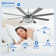 72" Modern Large Ceiling Fan w LED Light, 8 Wood Blades and Quiet DC Reversiable Motor w 6 Speeds, Remote Control