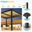 Pergolas en aluminium 10 pi x 12 pi avec persiennes réglables en métal et drainage caché, pergola d'extérieur résistante aux intempéries avec cadre entièrement en aluminium pour la cour, au bord de la piscine-97239173-111448498
