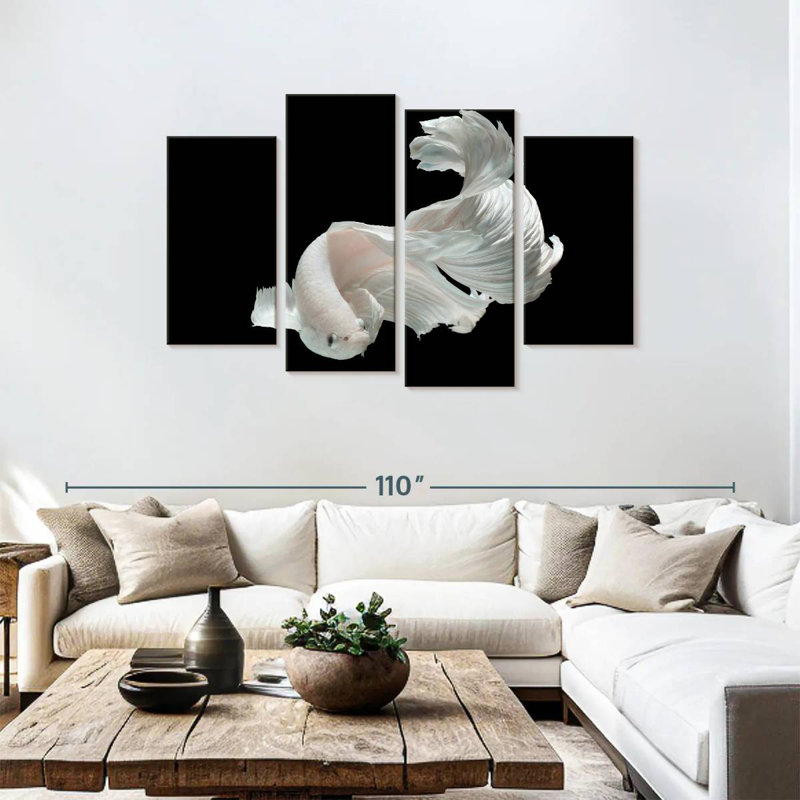 Brampt White Betta Fish, 48" H x 75" W