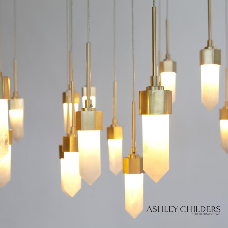 Leo Chandelier-20 Drop Round-Satin Brass-Drop, 61.5" H x 25.75" W x 25.75" D