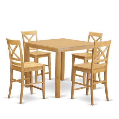 Crescio Counter Height Rubberwood Solid Wood Dining Set
