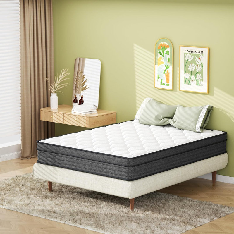 Matelas et sommier en mousse viscoélastique gélifiée Alwyn Home Samia, Trois-quarts double - 12 po x 54 po