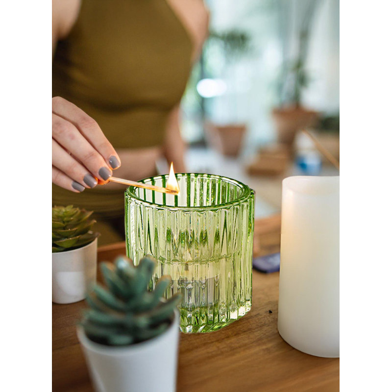 Petit porte-votive en verre, Vert