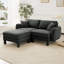Canapé-lit 2 places en tissu Boucle avec accoudoirs distinctifs en forme de coquillage, repose-pieds amovible et pieds cylindriques pour les espaces de vie modernes-2023878236