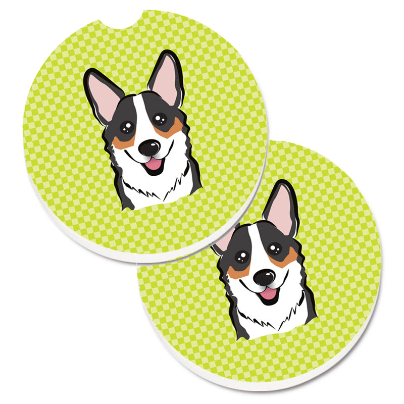 Sous-verre Retriever, Vert lime, Corgi noir