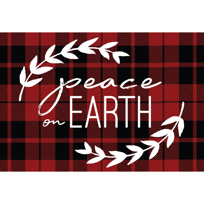 Peace On Earth Plaid - Wrapped Canvas Print,  81cm H  x 122cm W 
