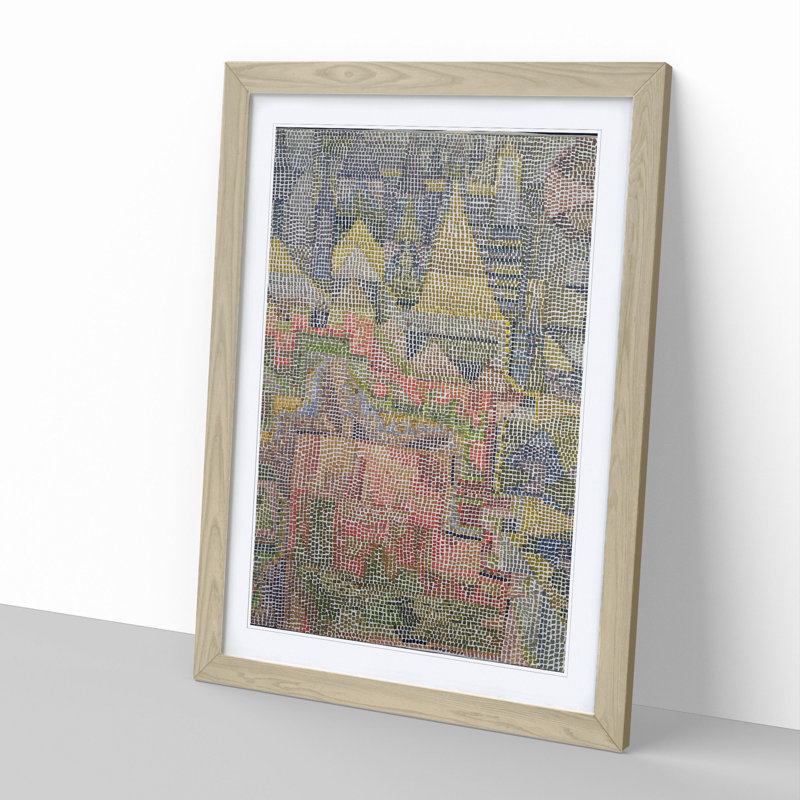 Castle Garden by Paul Klee - Picture Frame Painting, 36cm H x 27cm W x 2cm D, Oak Framed