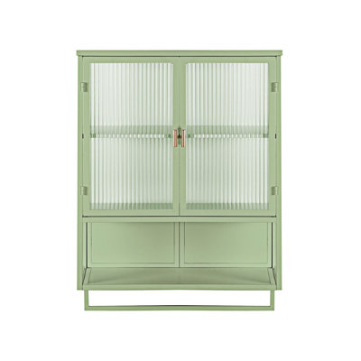 Armoire murale moderne à deux portes avec tablette ouverte