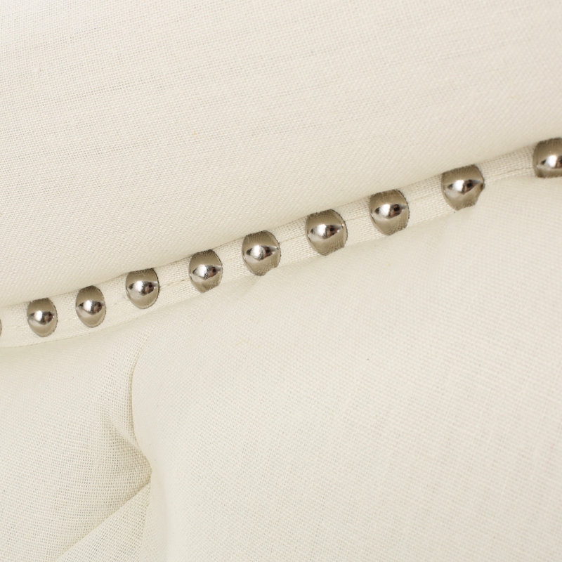 Tête de lit grand et grand avec tête de lit à boutons attrayants dans une tête de lit contemporaine, capitonnage et coutures en tissu, détails cloutés, assemblage requis