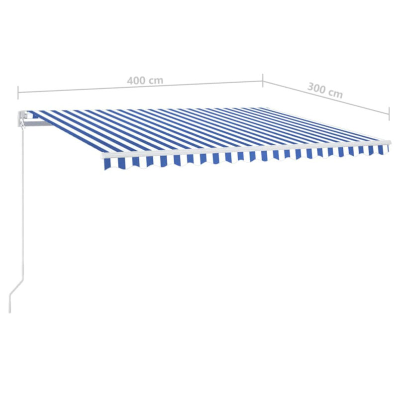 Nuran Manual Retractable Patio Awning, Blue
