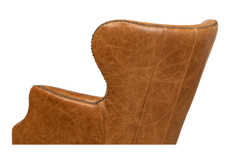 McKellen Leather Swivel Executive Chair, Cuba Brown