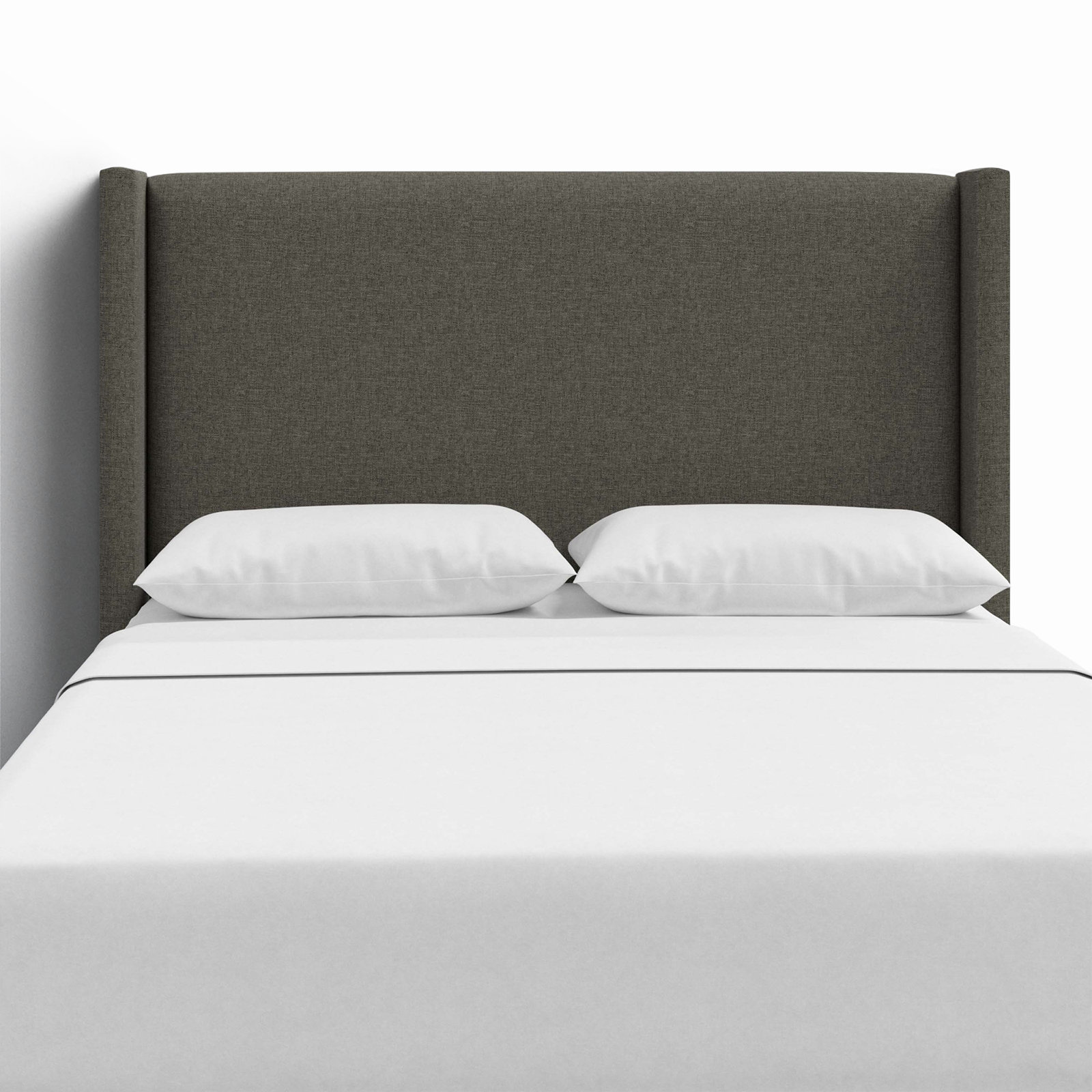Hanson Upholstered Headboard, King, Zuma Charcoal Textured Linen