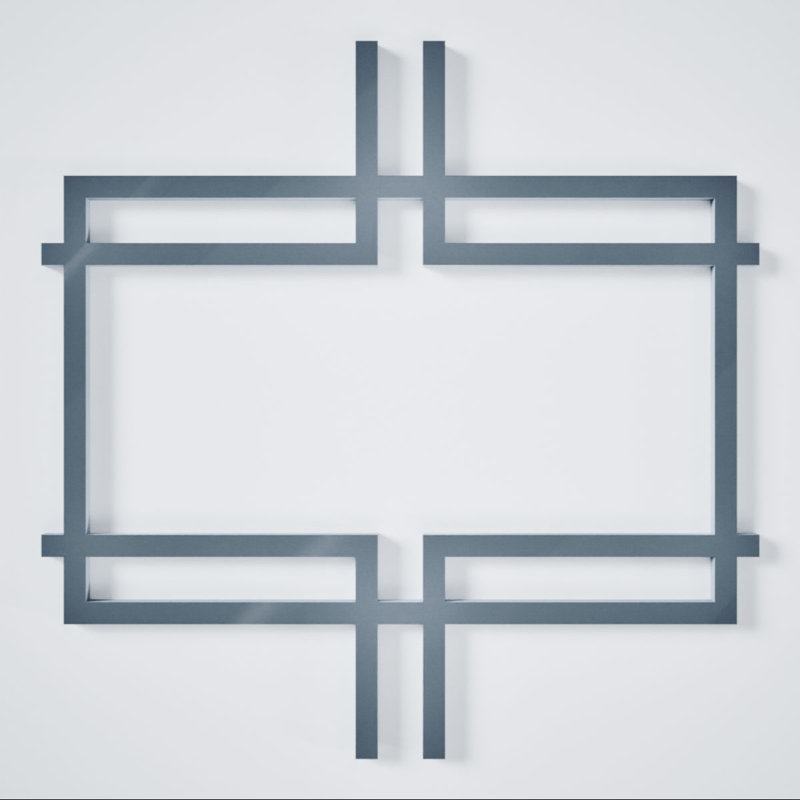 Granby Decorative Fretwork Acrylic Wall Panels, Extra Small, 7 3/8"W x 7 3/8"H x 1/8"T, Dark Grey, Dark Gray