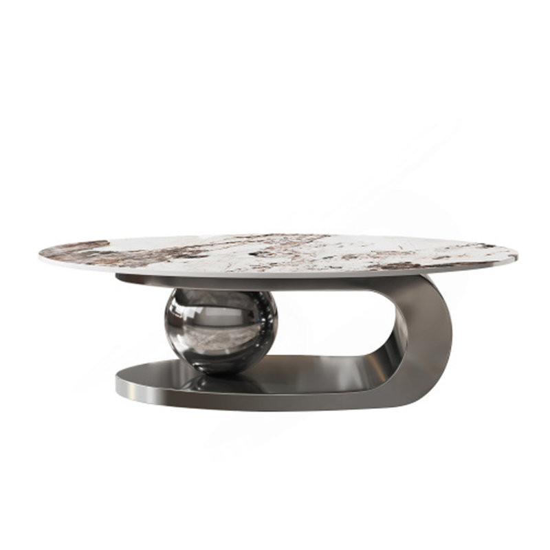 Plateau de table basse en faux marbre