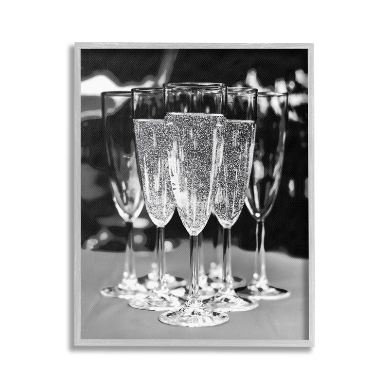 GlamChampagneFlutes, H 20 po x l 16 po, Gris