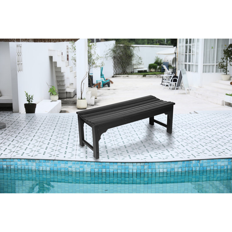 Backyard Bench - All Weather, 500Lbs Capacity, Black, Balcony Weather , , Easy Assembly, Black
