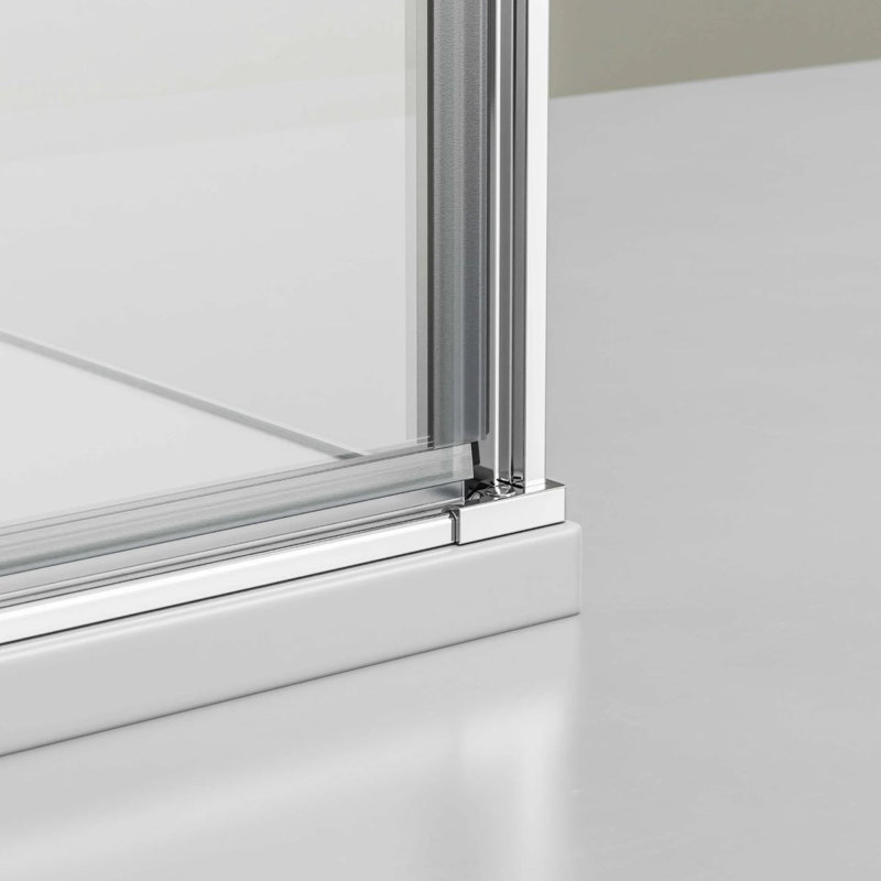 80mm W x 195mm H Shower Door with Glass, Chrome, 1000 mm