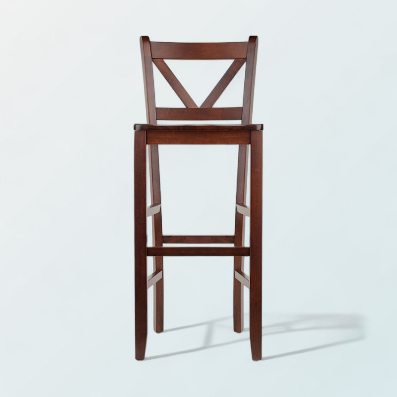 Chlori Four Leg Set of 2 Brown V-back Bar Stools, 41.93'' H X 16.68'' W X 18.96'' D