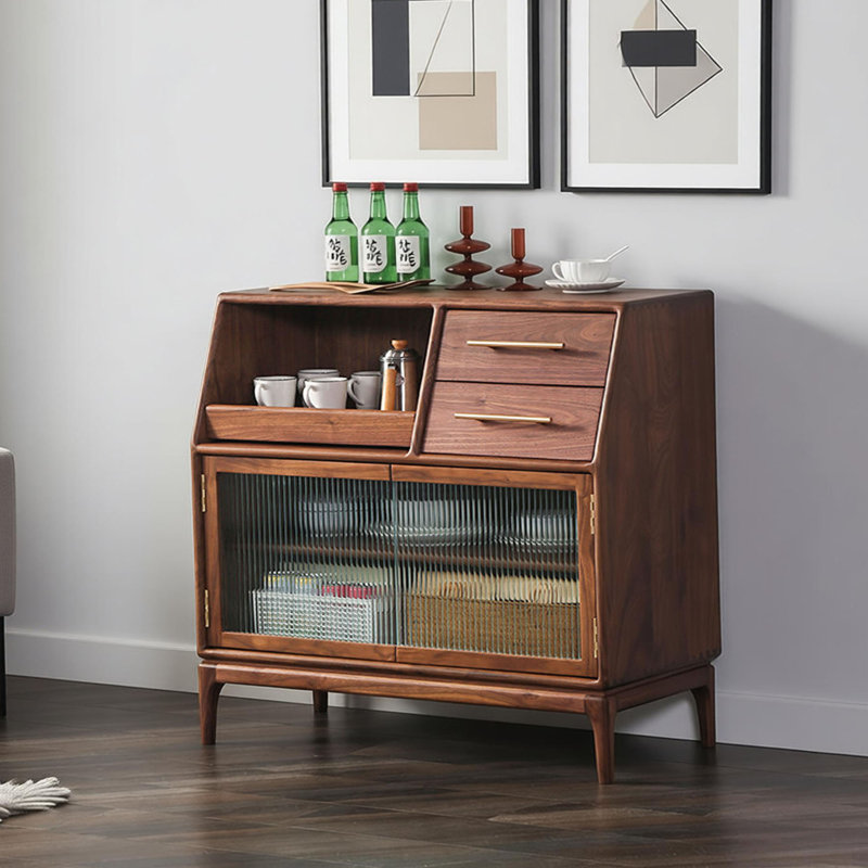 Commode d'appoint simple et rétro en bois massif, H 36,22 po x l 39,37 po x P 16,53 po