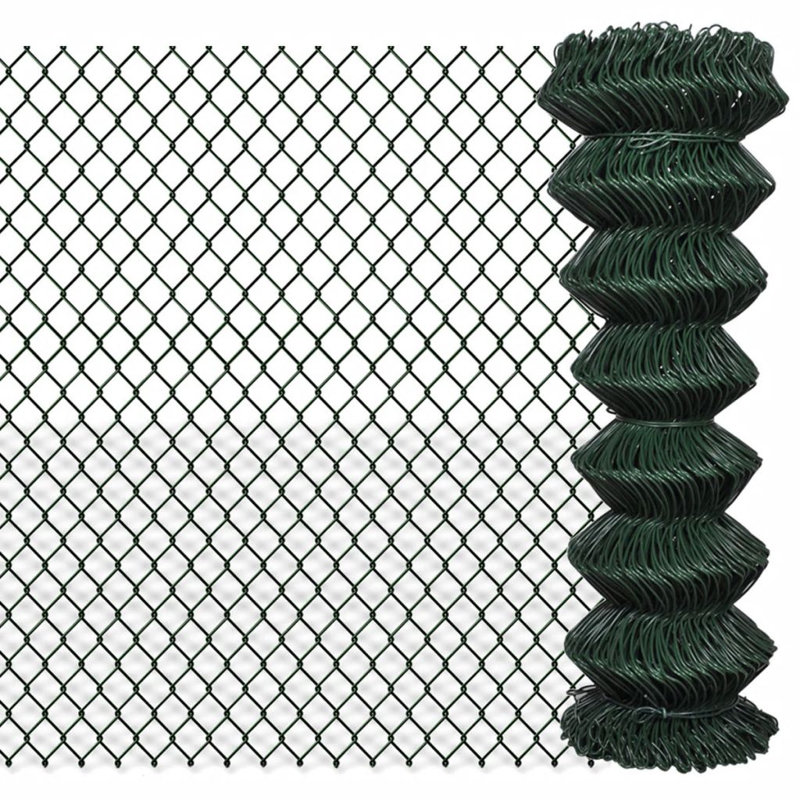 Finlay Metal Wire/Mesh Fence, Green, 125cm H x 2500cm W