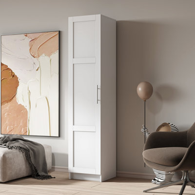 15.32" D X W 70.38" H Stackable Storage Cabinet, White - Functional For Every Room Movable Shelves & Partitions Spacious Interior Doors Practical Design