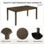 Ensemble de table de salle à manger en bois rustique (doit inclure la table et la chaise), style maison de campagne pour la cuisine, finition noyer foncé
