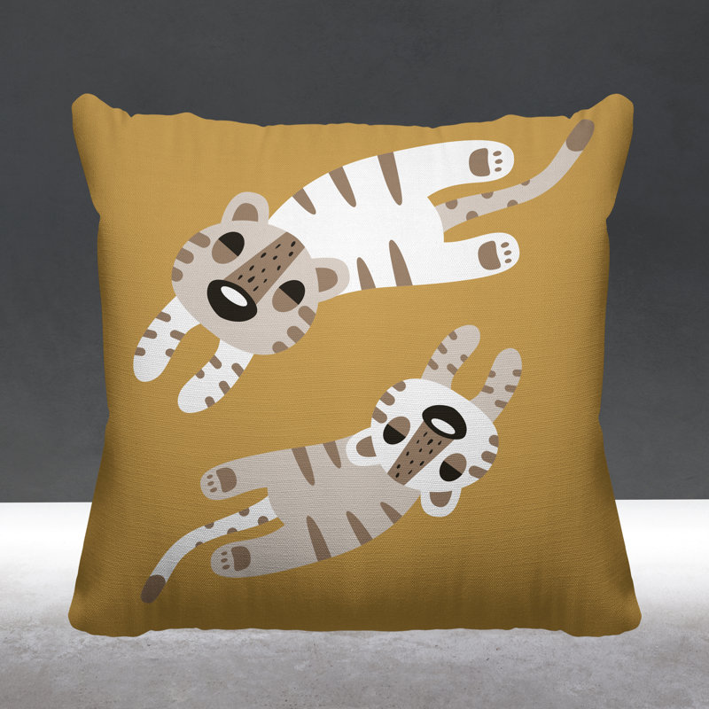 Coussin Jiba, L 17 po x H 17 po, Ocre