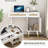 Pifer 39.4'' White Rattan Writing Desk With Drawer Cabinet Laptop Computer Work Study Table